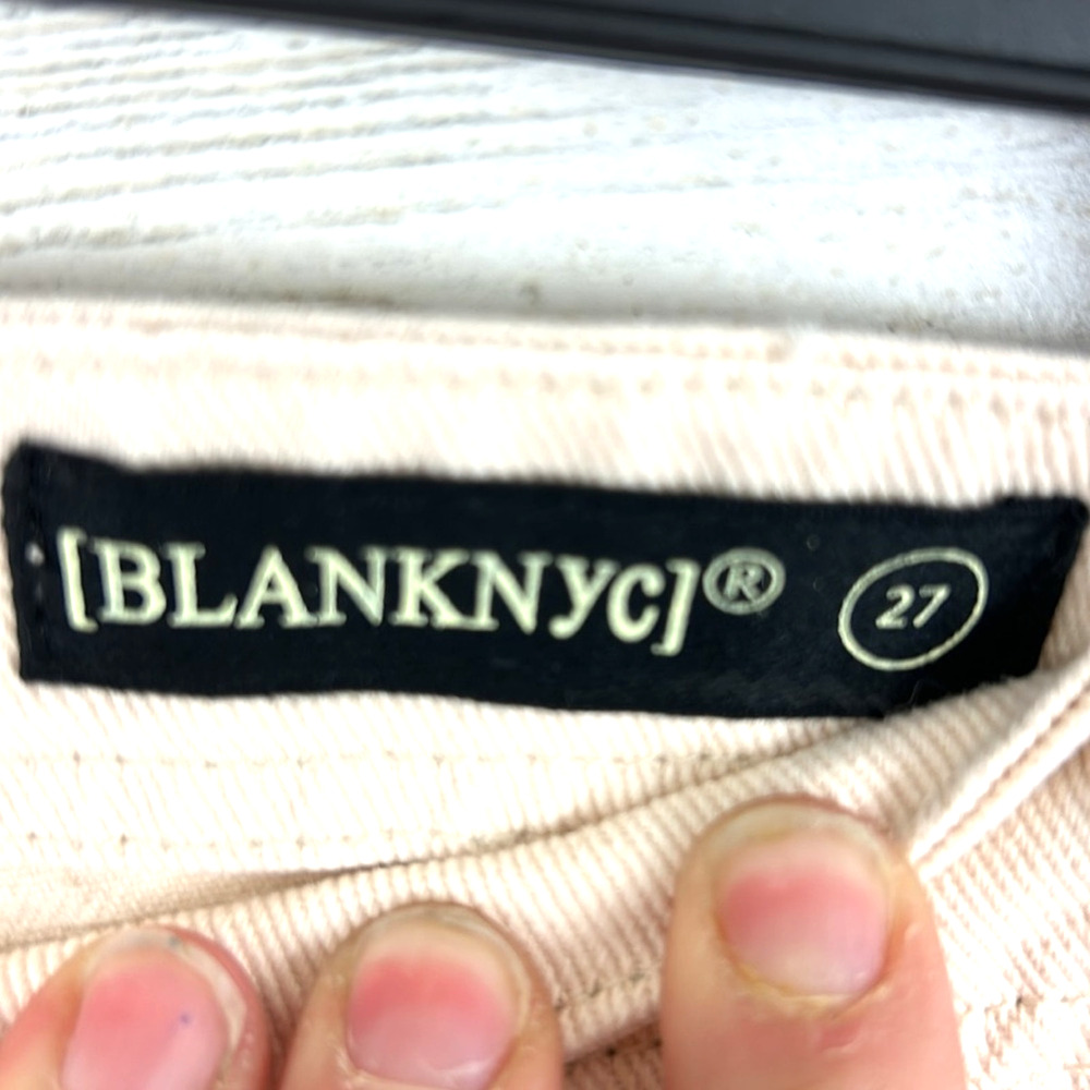 Blank NYC Womens 27 Cream High Rise Button Fly Tapered Denim Jeans NWT - Picture 7 of 9